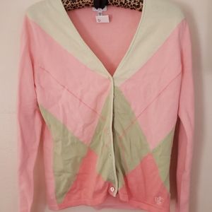 TG brand Argyle pink colored sweater golf